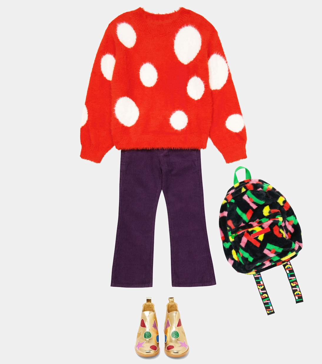 Sac à dos imprimé en fourrure synthétique | Stella McCartney Kids