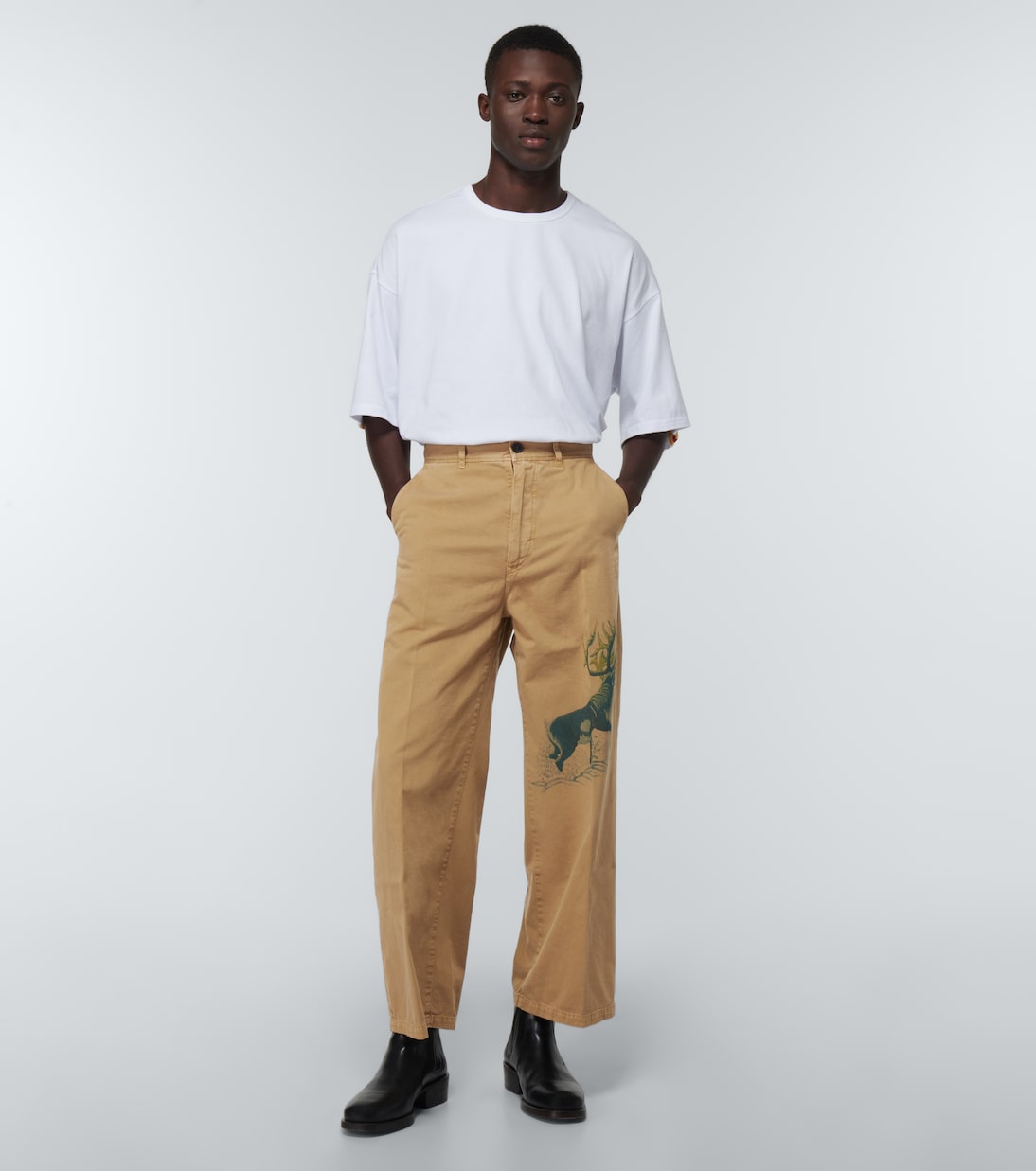 Pantalones anchos de algodón estampados | Incotex x Facetasm