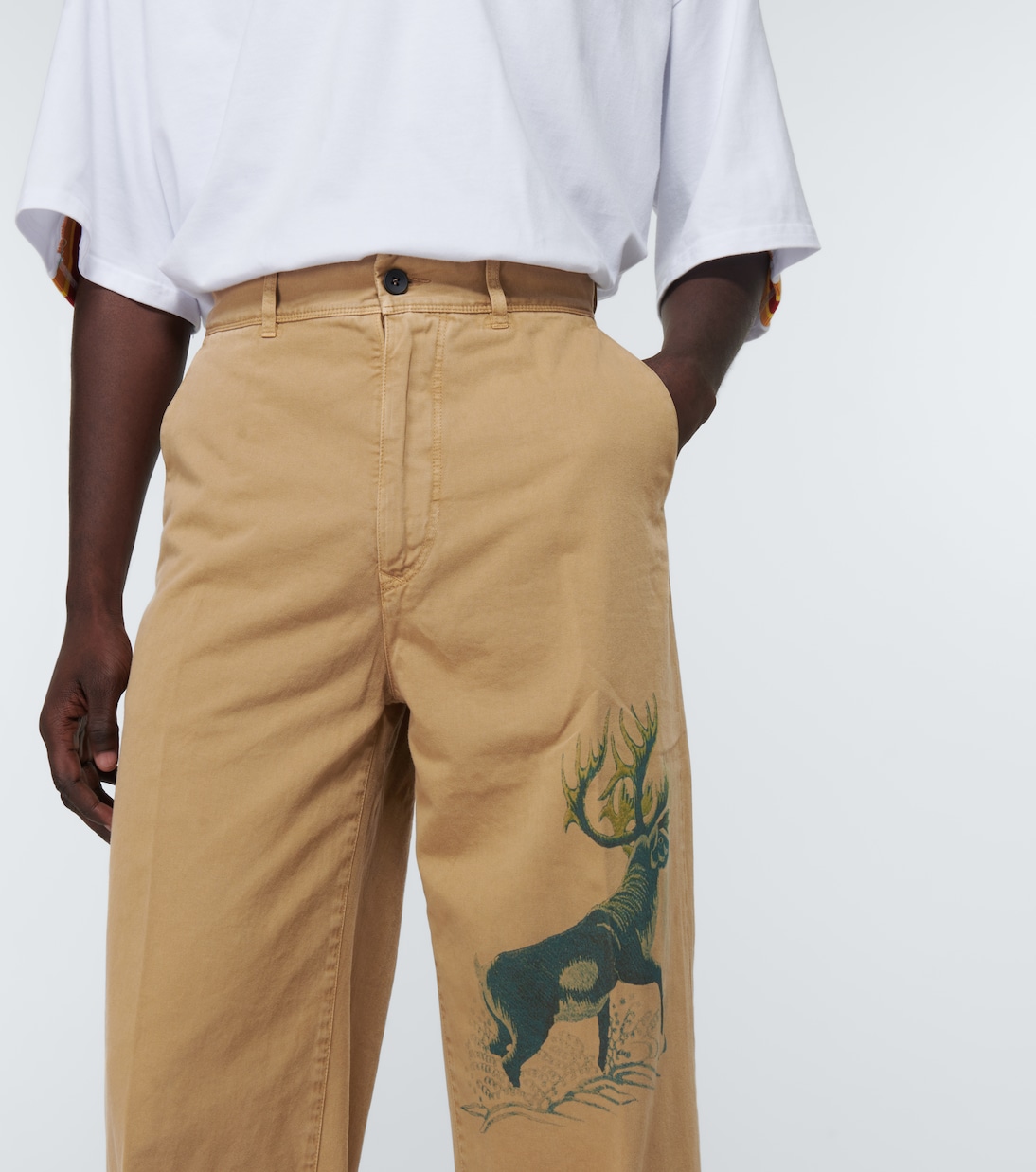 Pantalones anchos de algodón estampados | Incotex x Facetasm