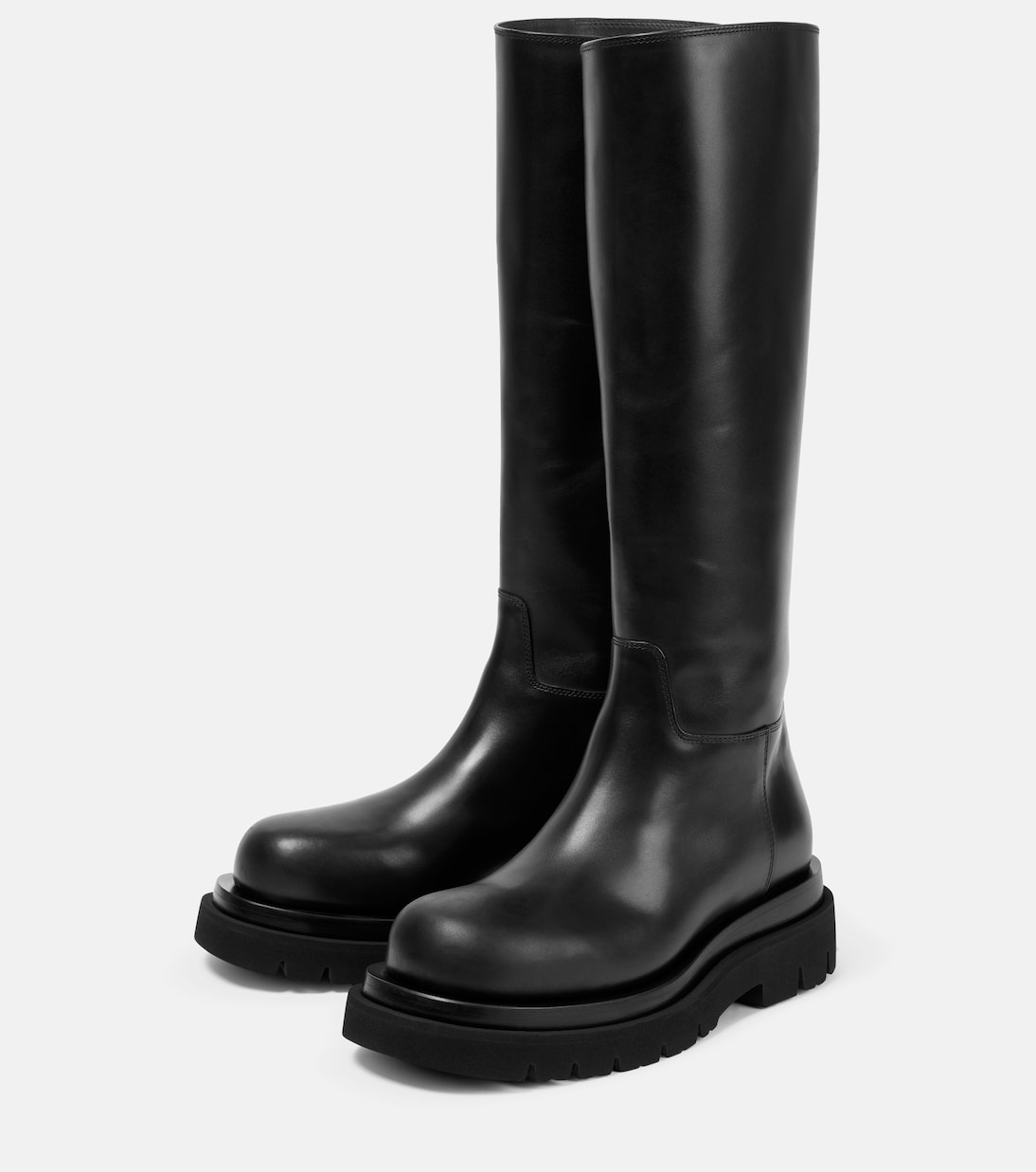 Lug leather knee-high boots | Bottega Veneta