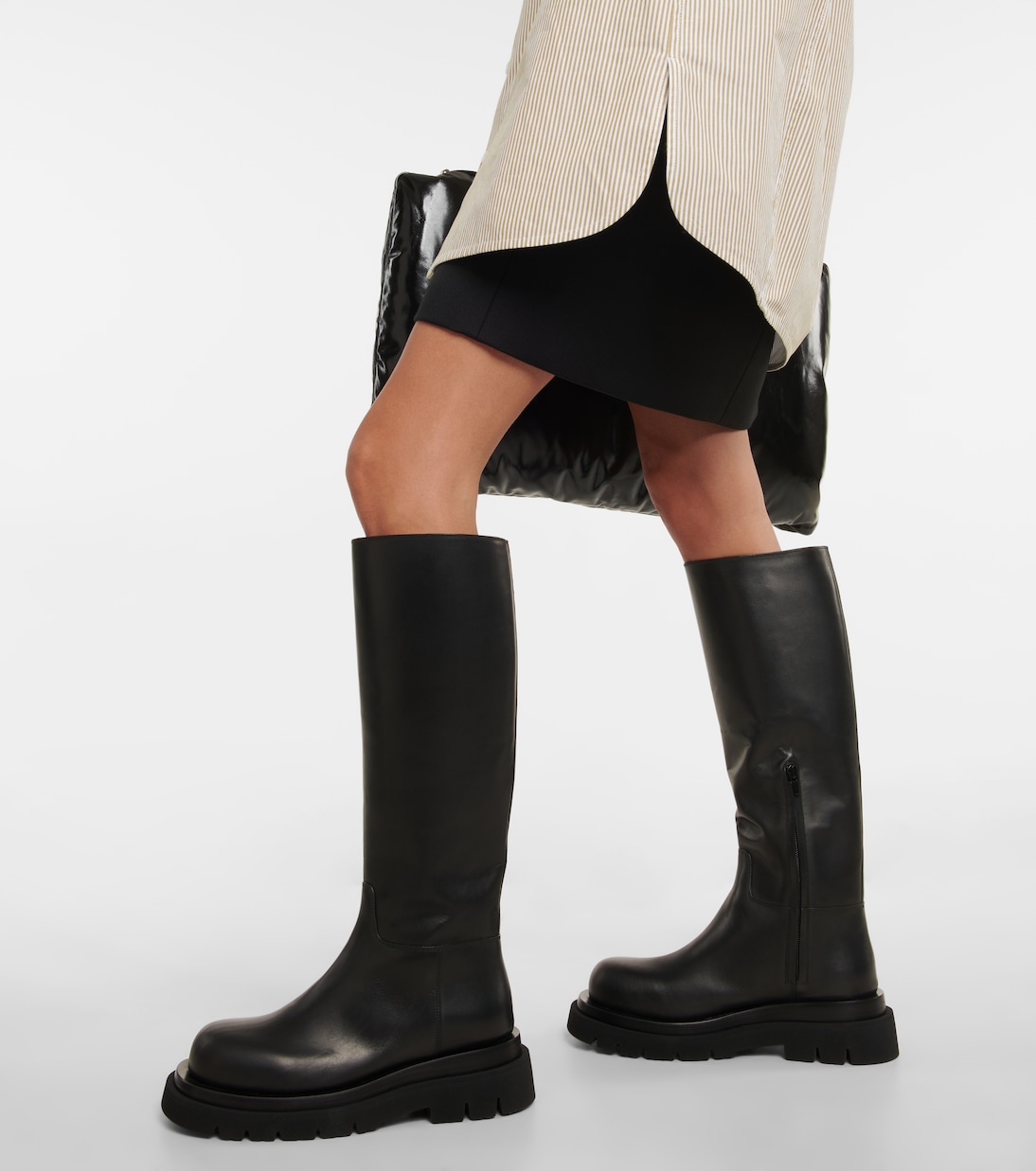 Lug leather knee-high boots | Bottega Veneta