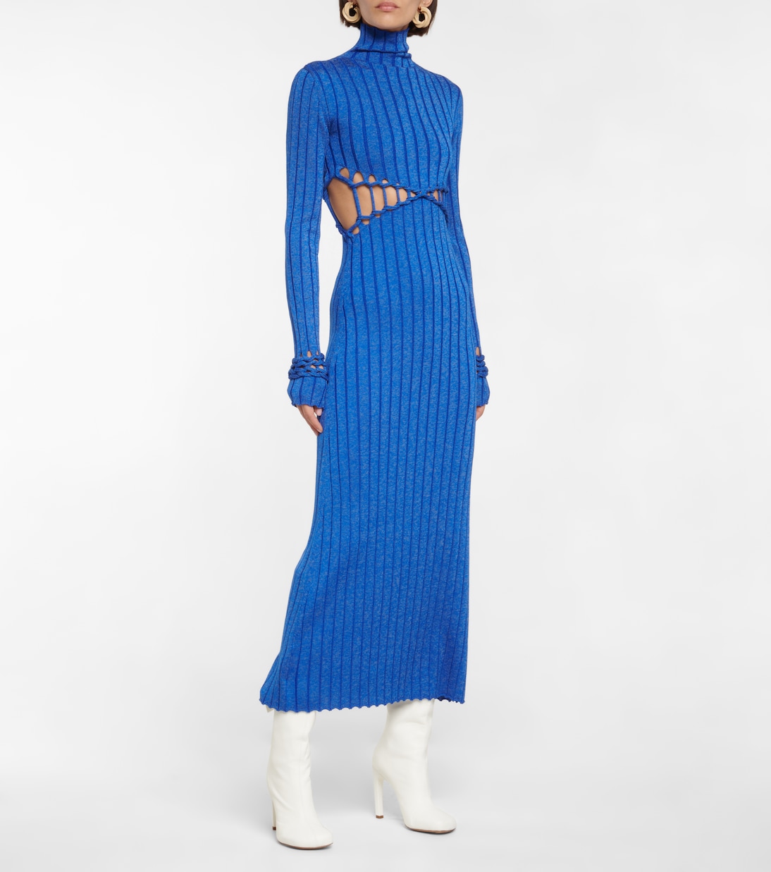 X Braid ribbed-knit midi dress | Dion Lee