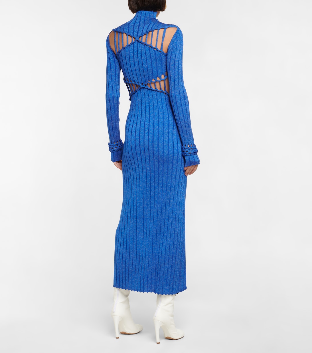 X Braid ribbed-knit midi dress | Dion Lee