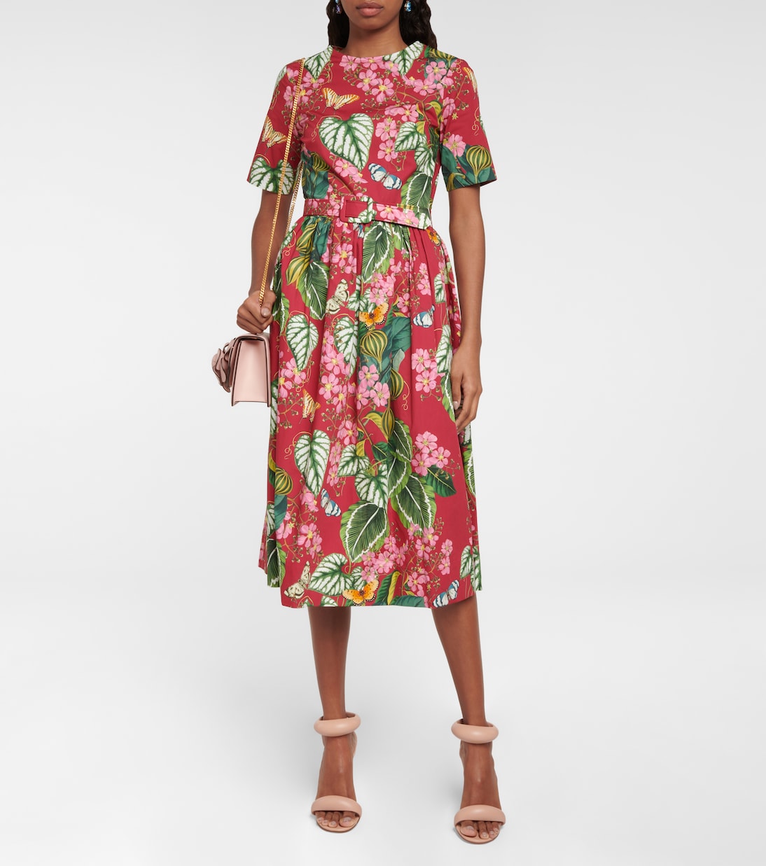 Printed poplin midi dress | Oscar de la Renta