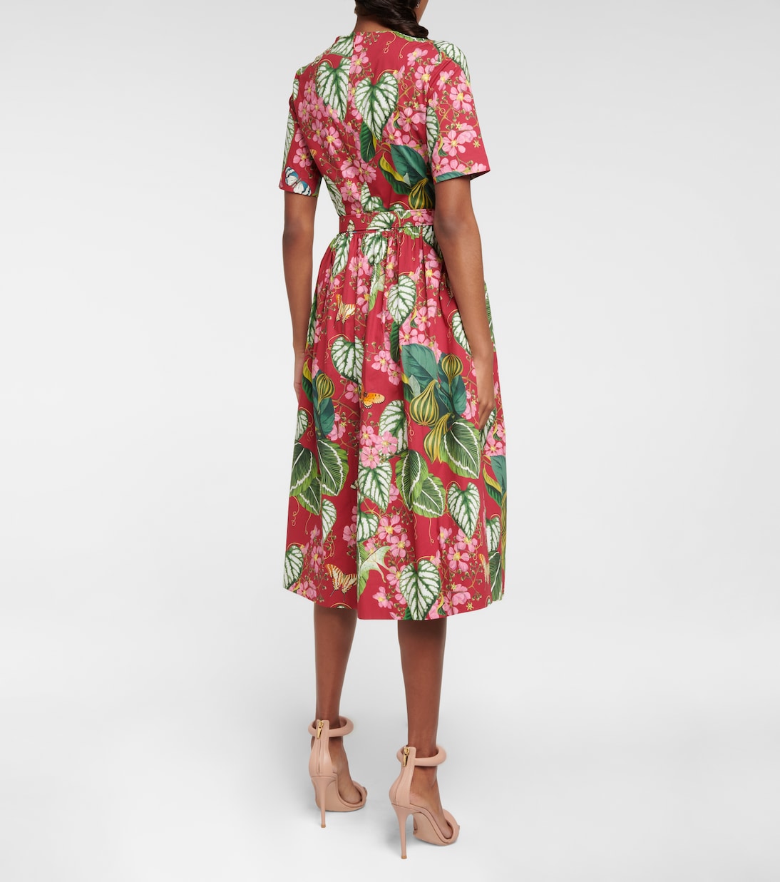 Printed poplin midi dress | Oscar de la Renta