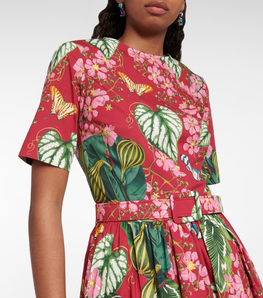 Printed poplin midi dress | Oscar de la Renta