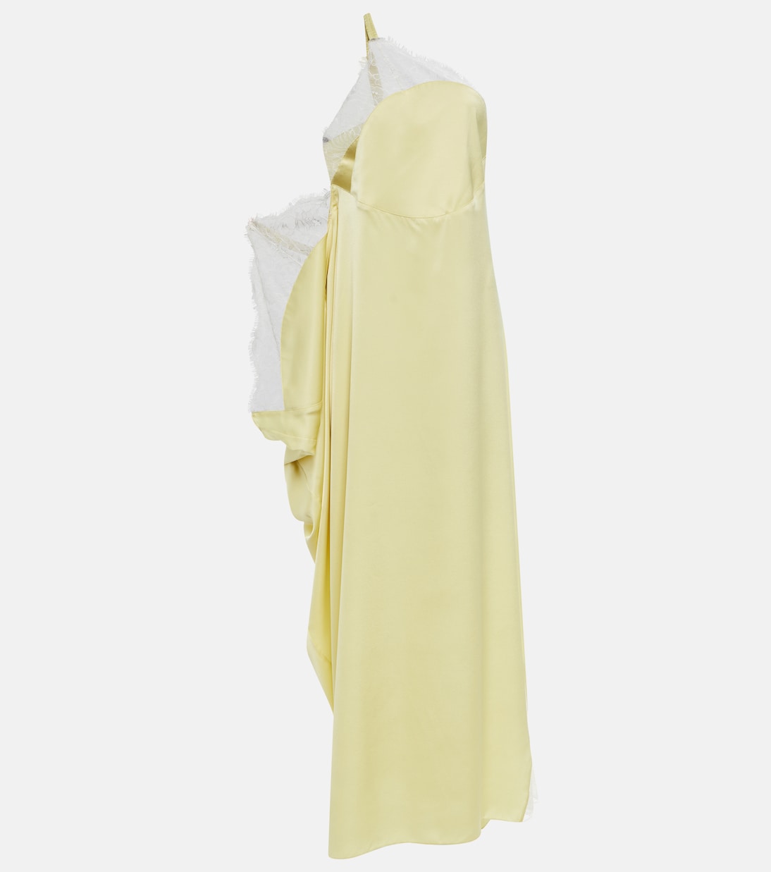 Lace-trimmed satin maxi dress | JW Anderson
