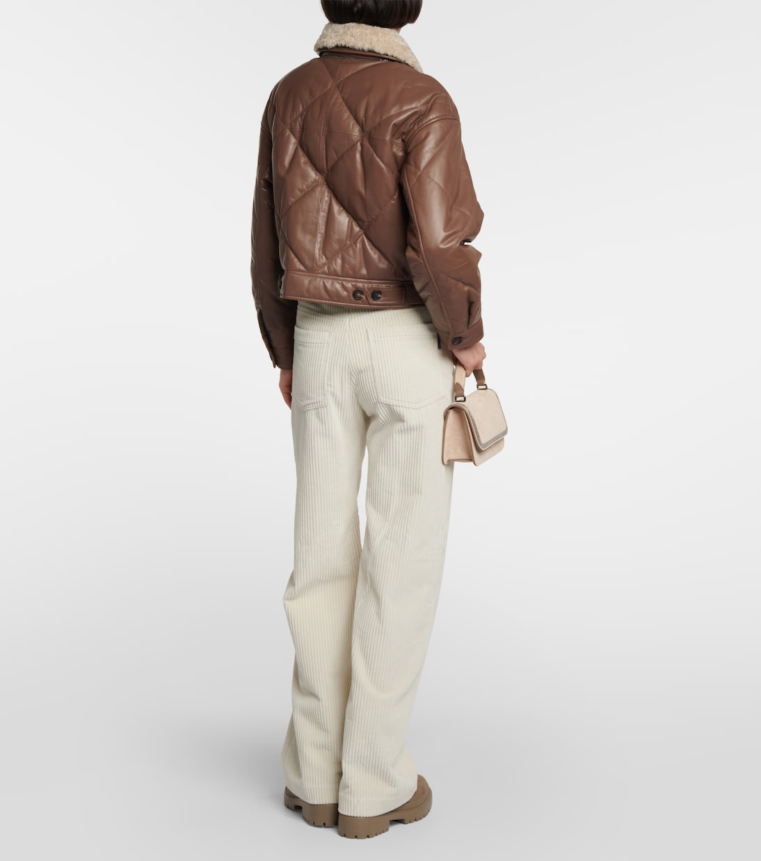 Chaqueta de piel con borrego | Brunello Cucinelli