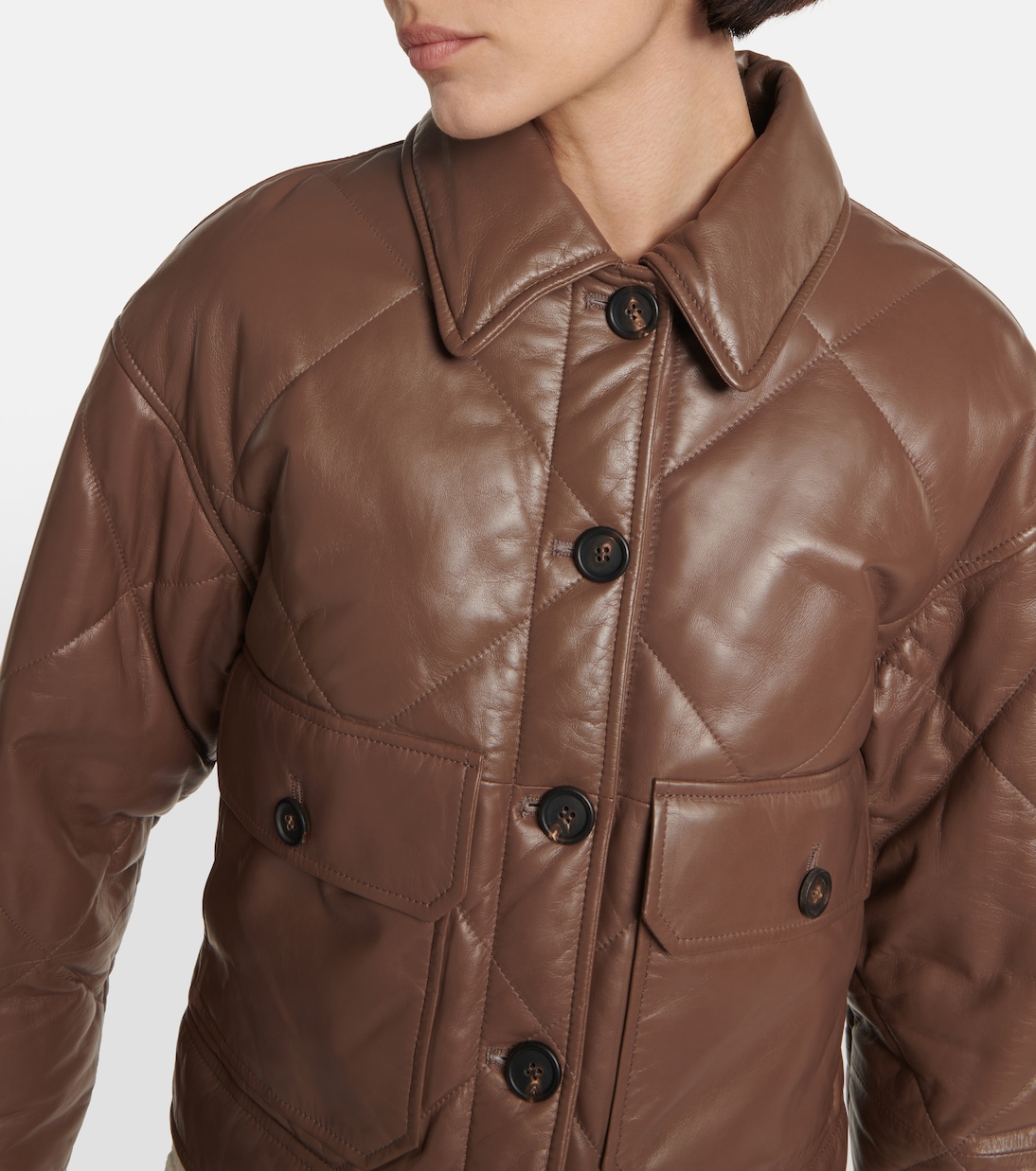 Chaqueta de piel con borrego | Brunello Cucinelli