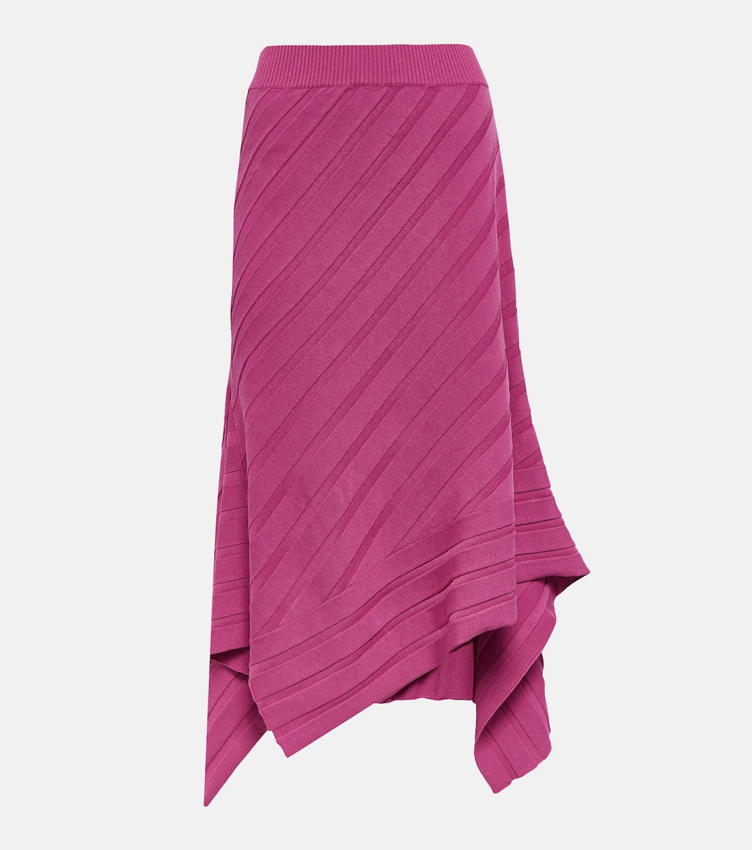 Falda midi asimétrica de punto acanalado | Stella McCartney