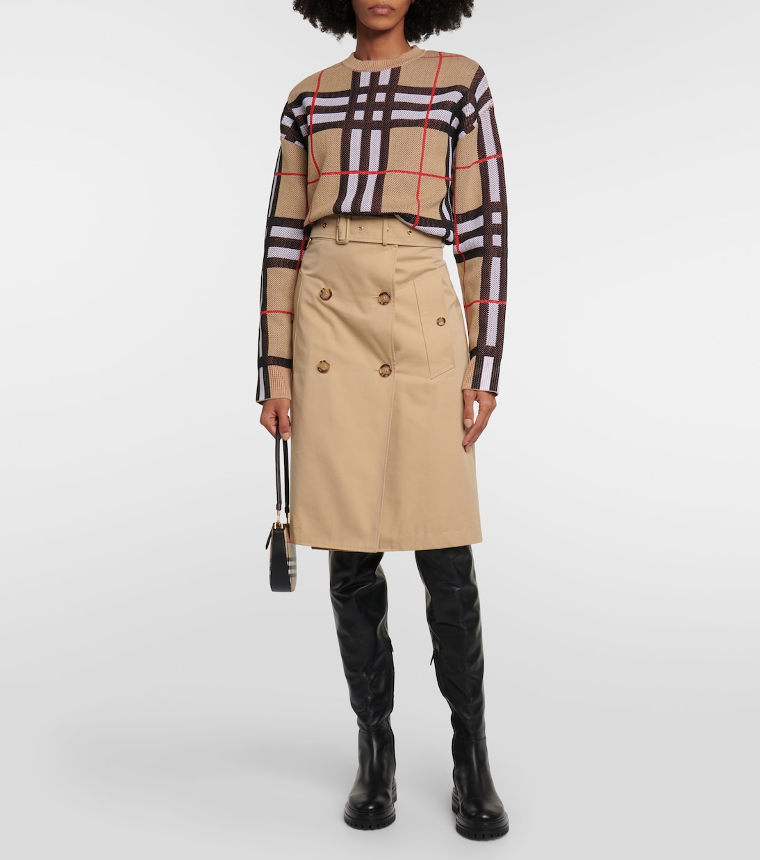 Jersey en mezcla de algodón a cuadros | Burberry