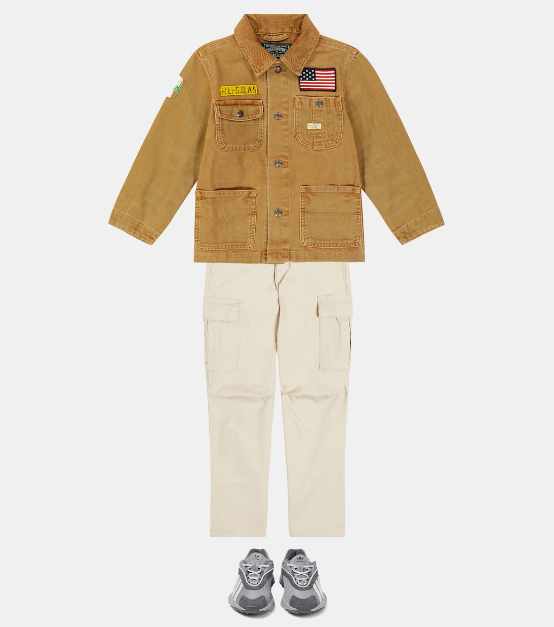Oztral J leather-trimmed sneakers | Adidas Originals Kids