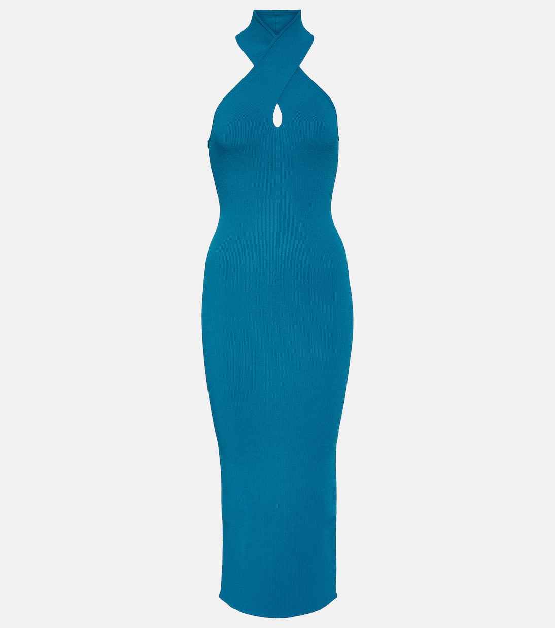 Vestido ajustado de corte medio con detalle de tirantes estilo Alaïa para jóvenes modernos