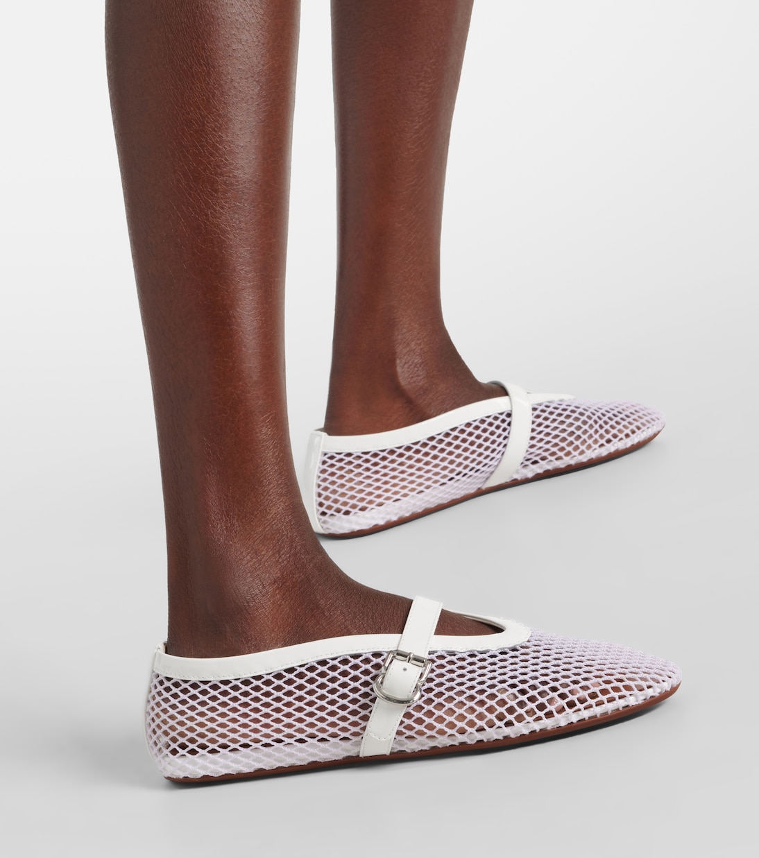 Ballerine in mesh con pelle | Alaïa