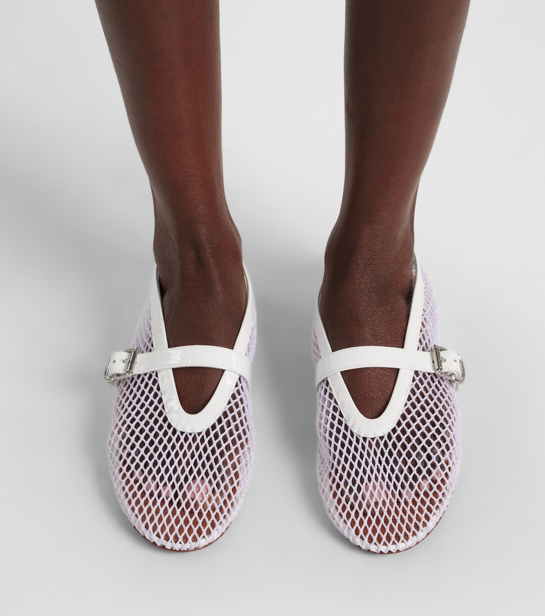 Ballerine in mesh con pelle | Alaïa
