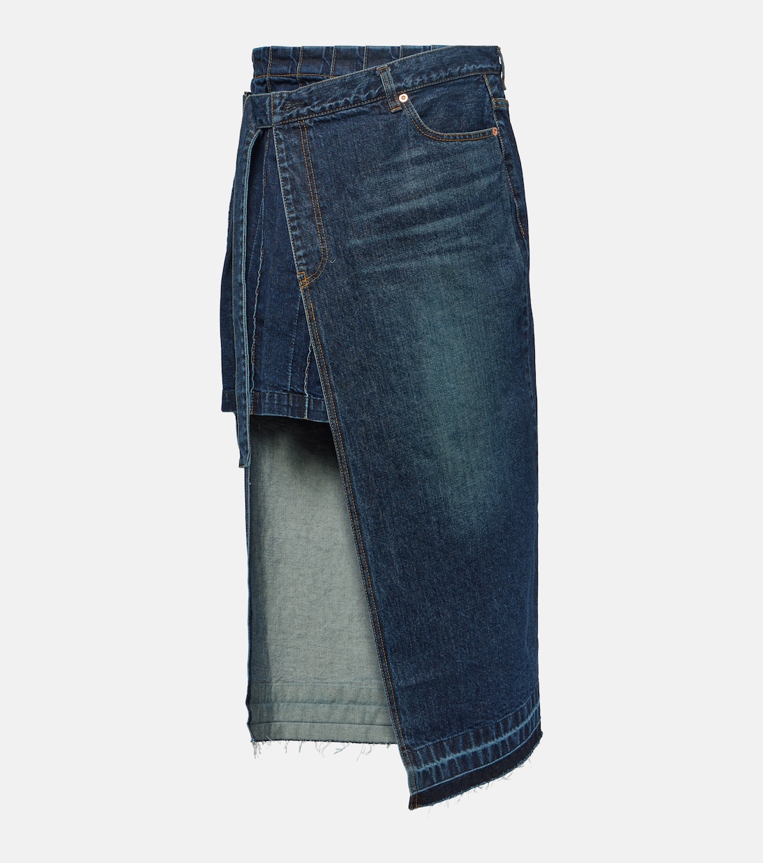 Gonna midi asimmetrica di jeans | Sacai