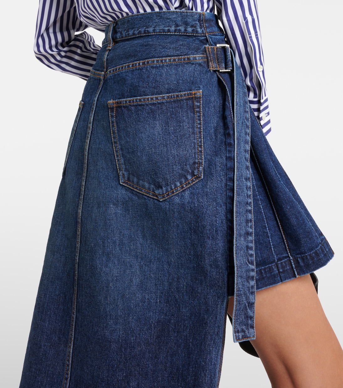 Gonna midi asimmetrica di jeans | Sacai