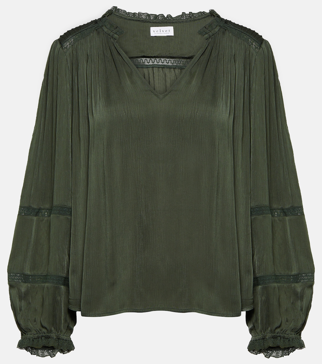 Koren lace-trimmed blouse | Velvet