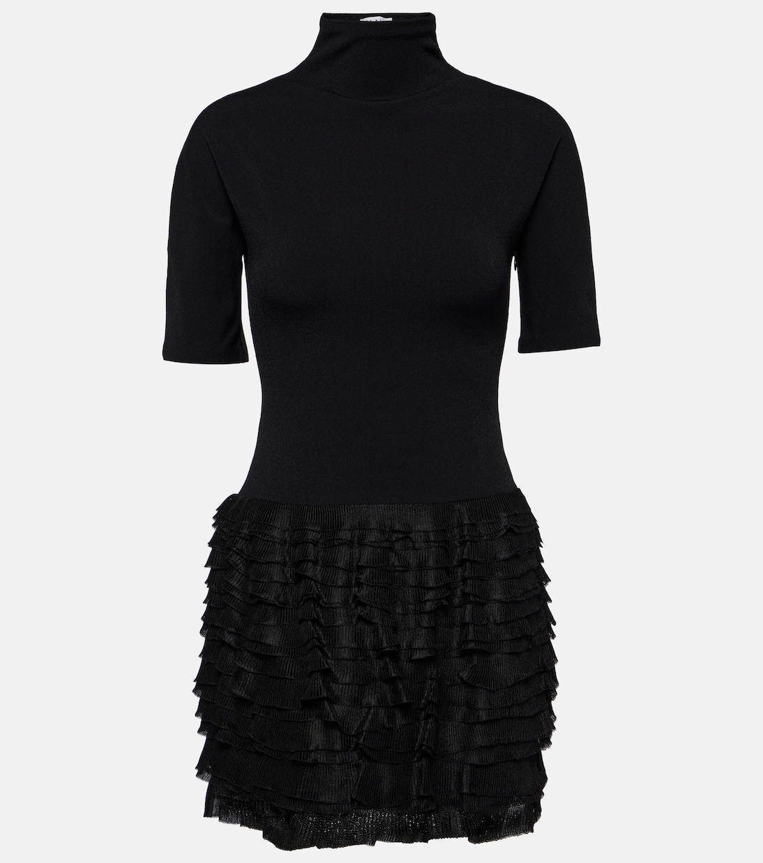 Vestido juvenil de cuello alto con volantes en tejido de punto Alaïa
