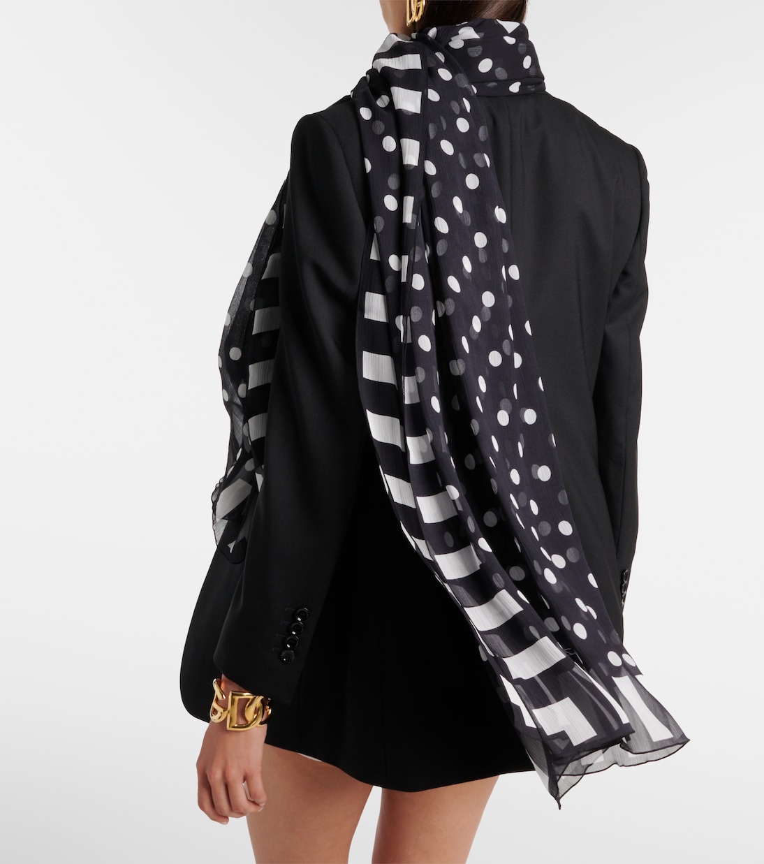 Foulard in chiffon di seta a righe | Dolce&Gabbana