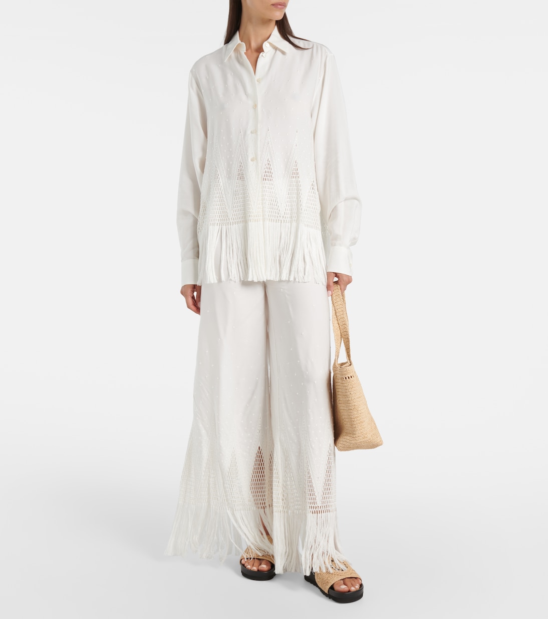 Elyse logo raffia slides | Stella McCartney