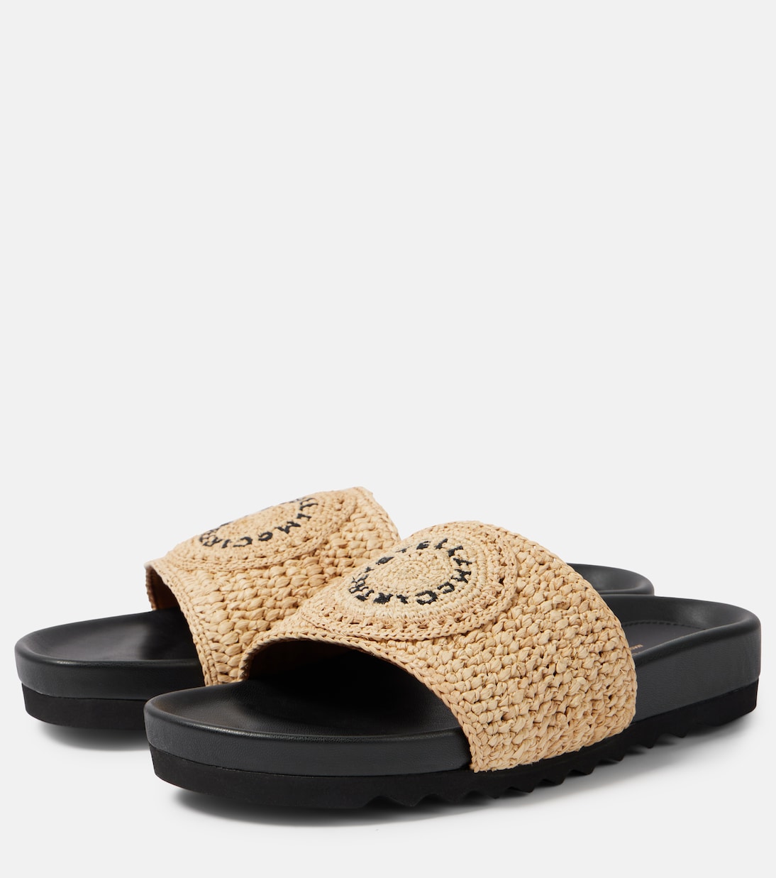 Elyse logo raffia slides | Stella McCartney