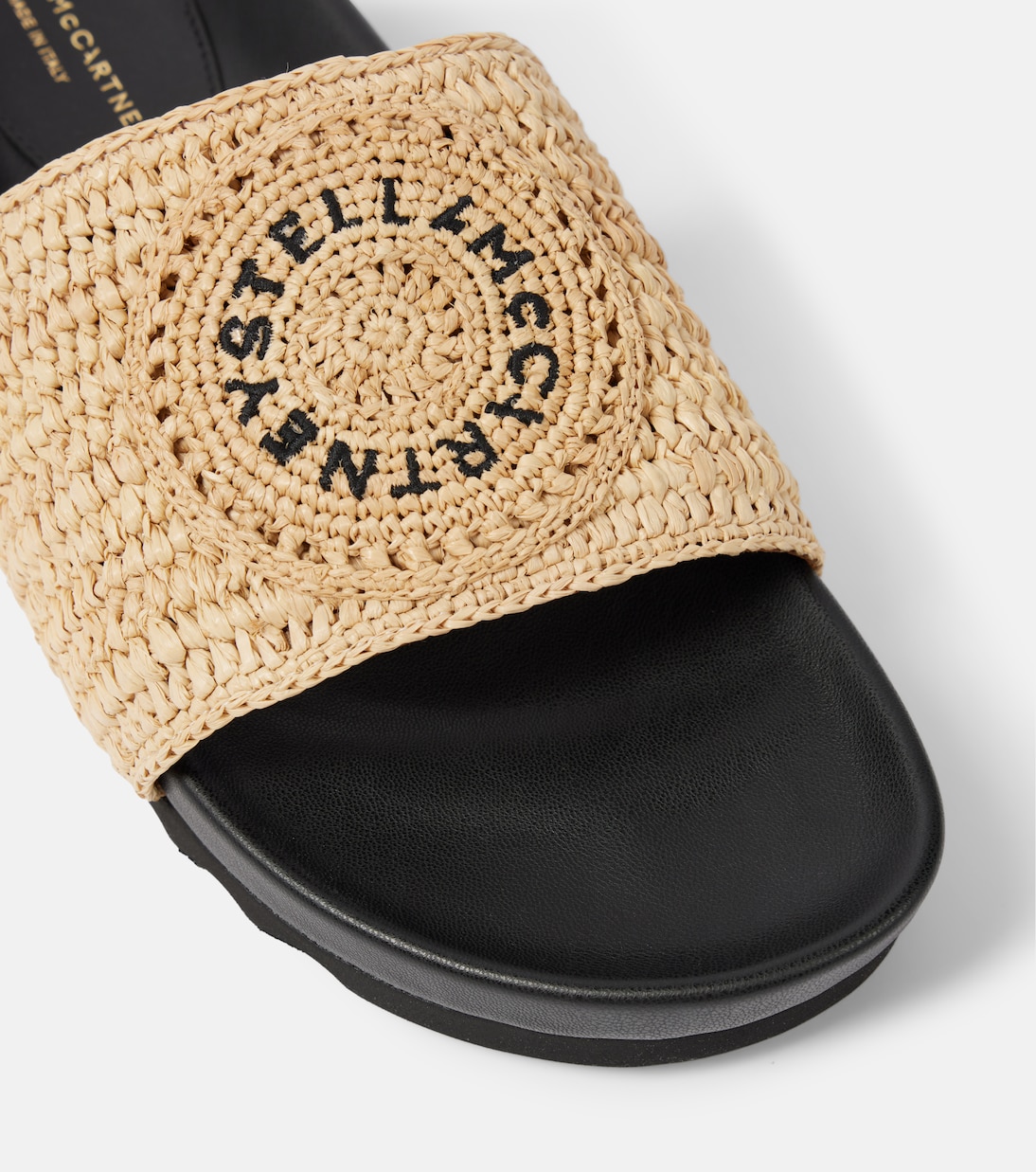 Elyse logo raffia slides | Stella McCartney
