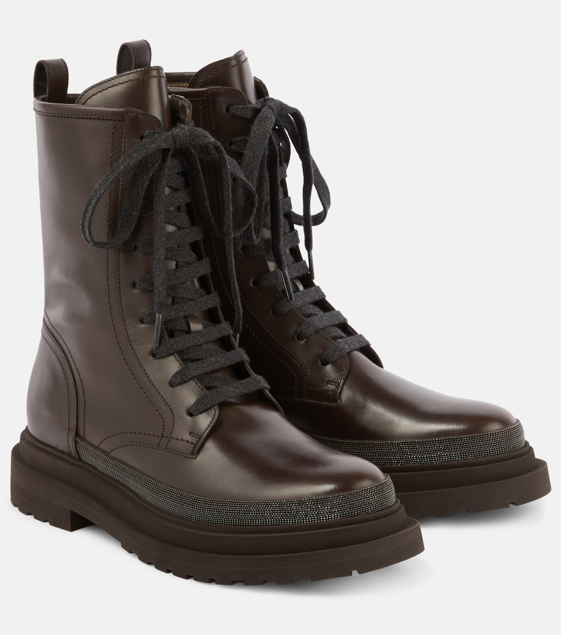 Schnürstiefel Monili aus Leder | Brunello Cucinelli