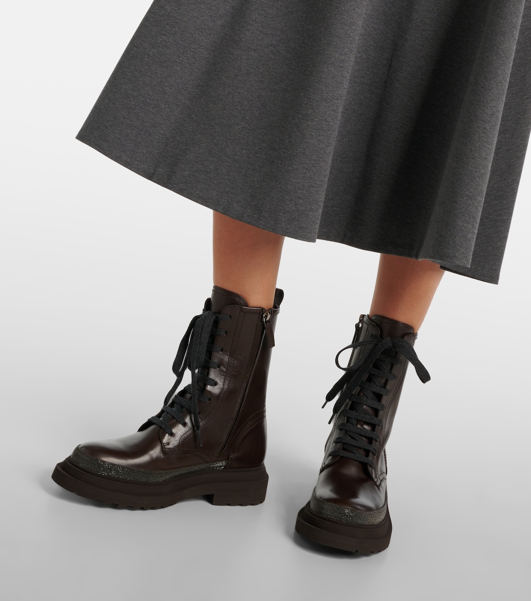 Schnürstiefel Monili aus Leder | Brunello Cucinelli