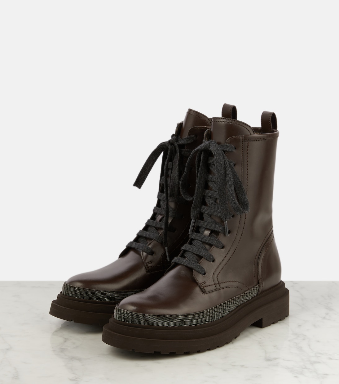 Schnürstiefel Monili aus Leder | Brunello Cucinelli