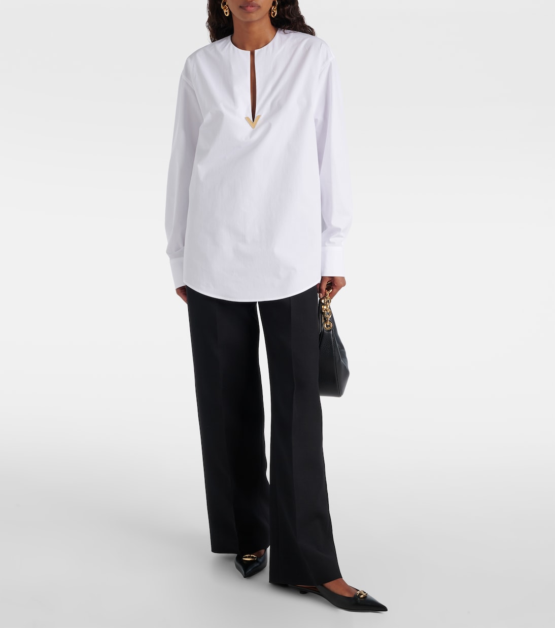 VGold cotton poplin top | Valentino