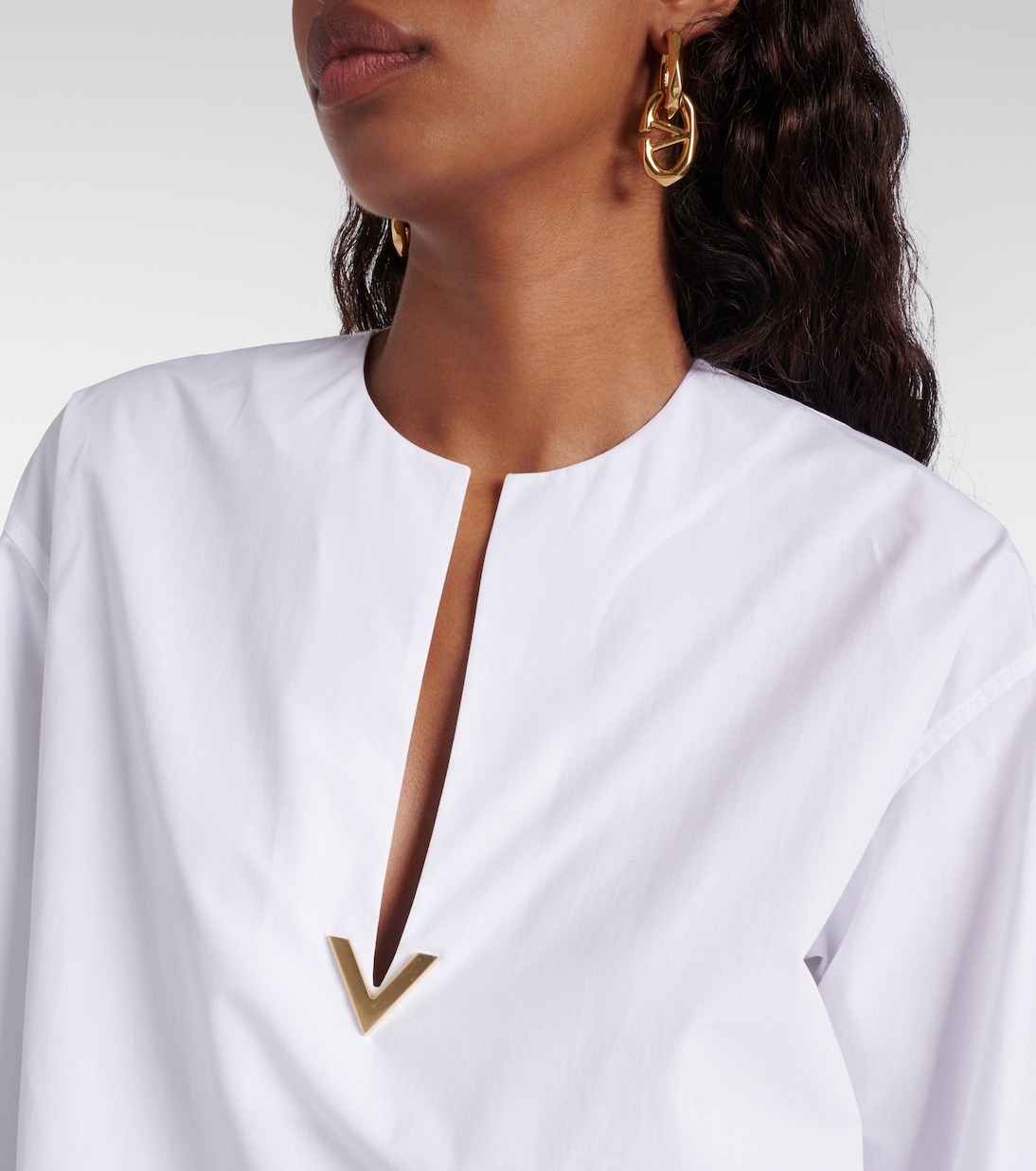 VGold cotton poplin top | Valentino