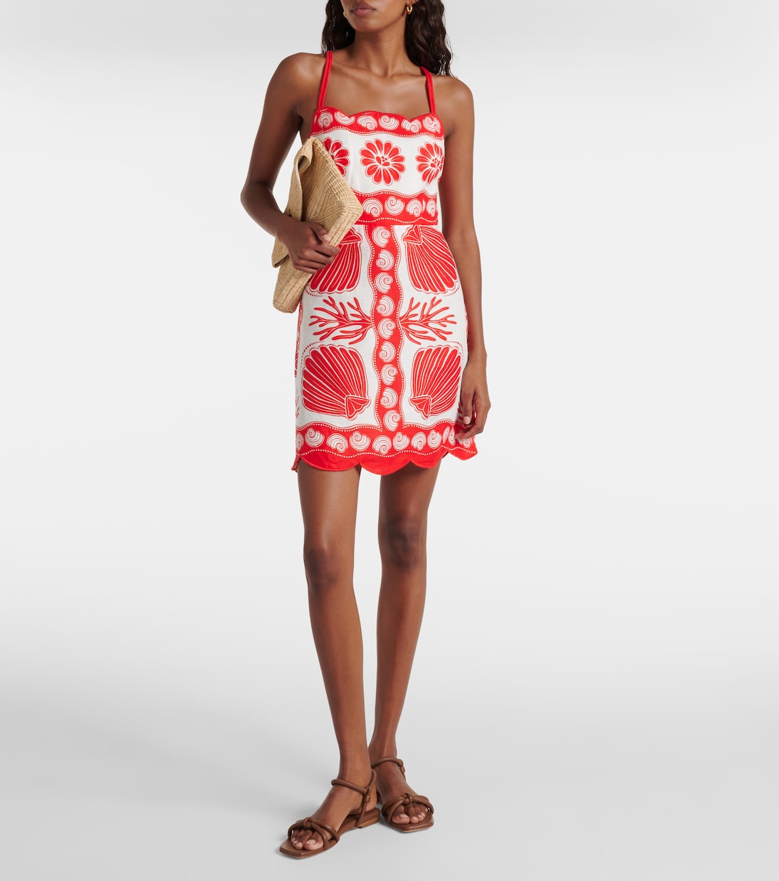 Minikleid Ainika Shell aus Leinen | Farm Rio