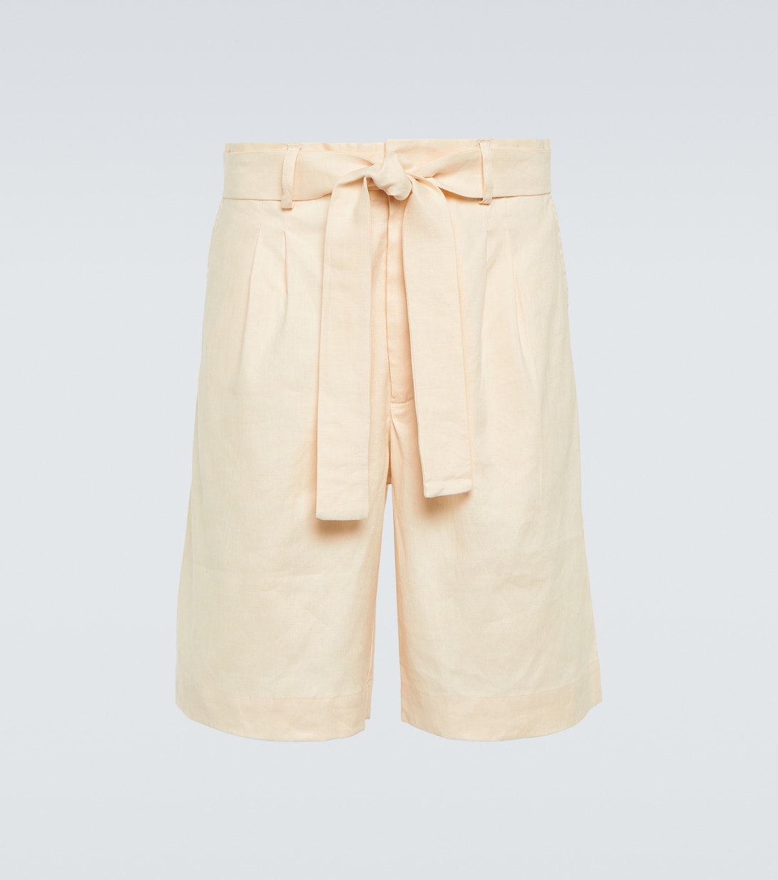 Linen-blend twill Bermuda shorts | Commas