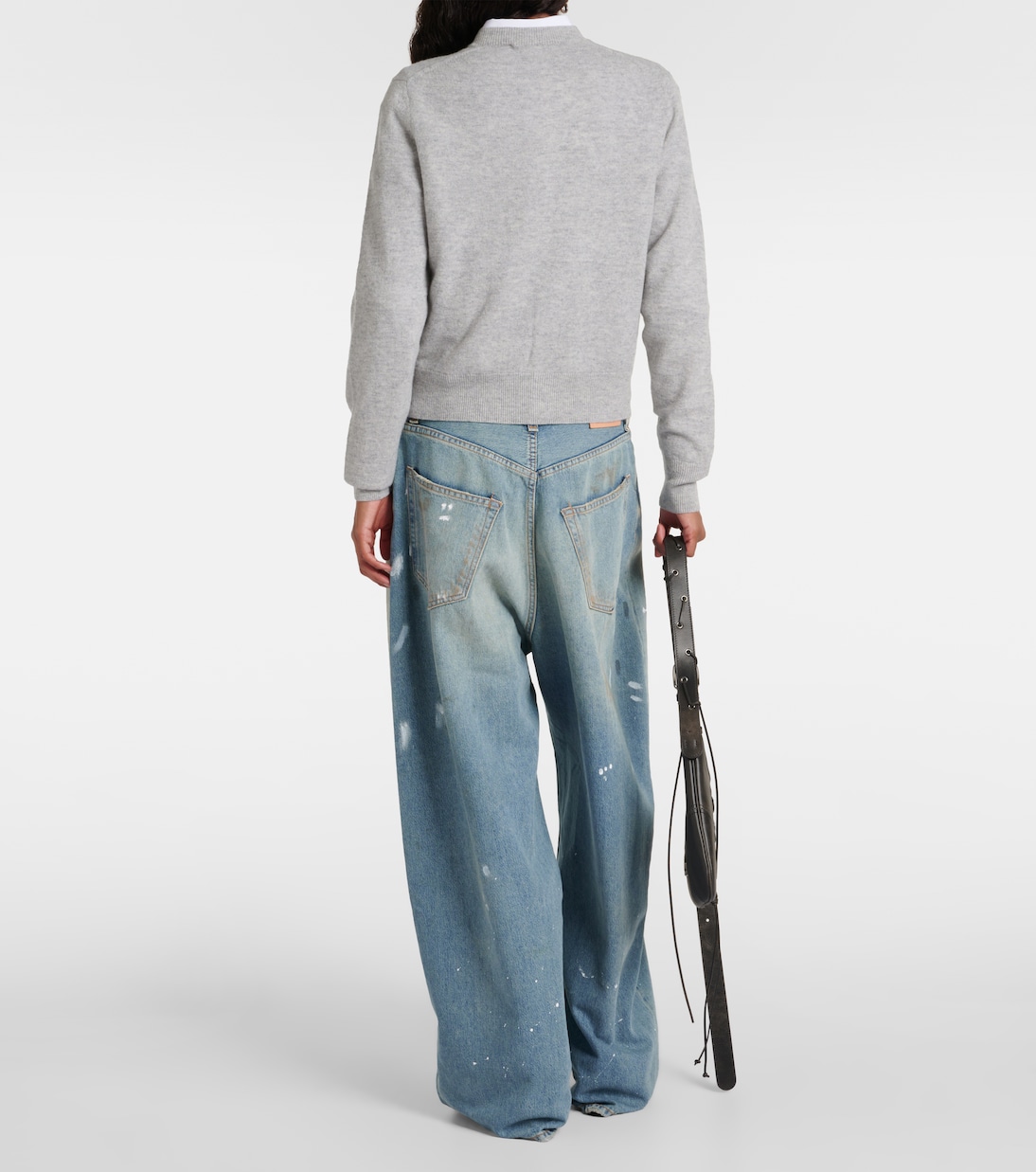 Face crewneck wool cardigan | Acne Studios