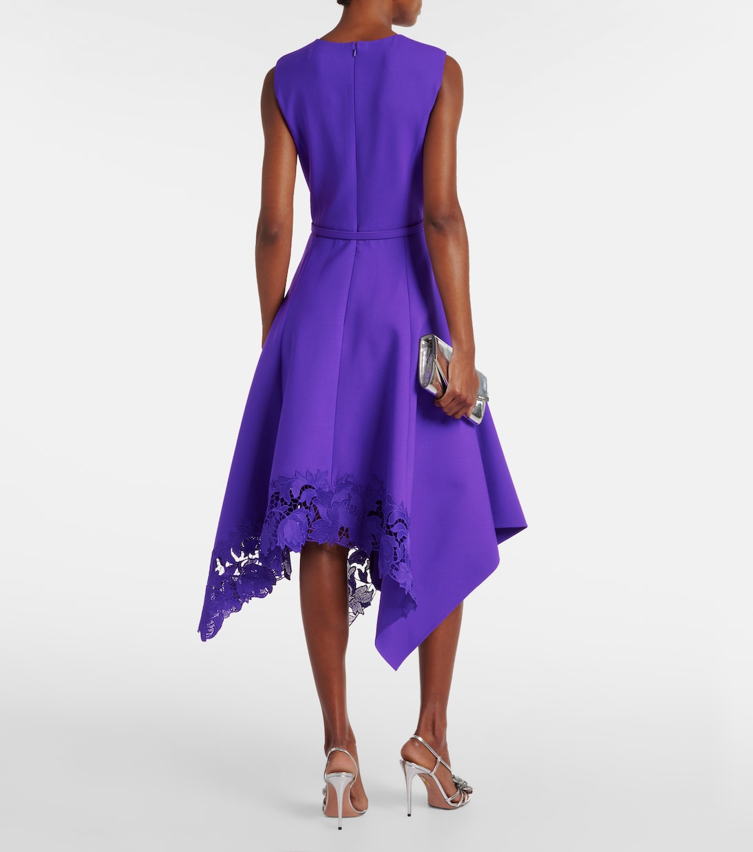 Abito midi asimmetrico Peony in guipure | Oscar de la Renta