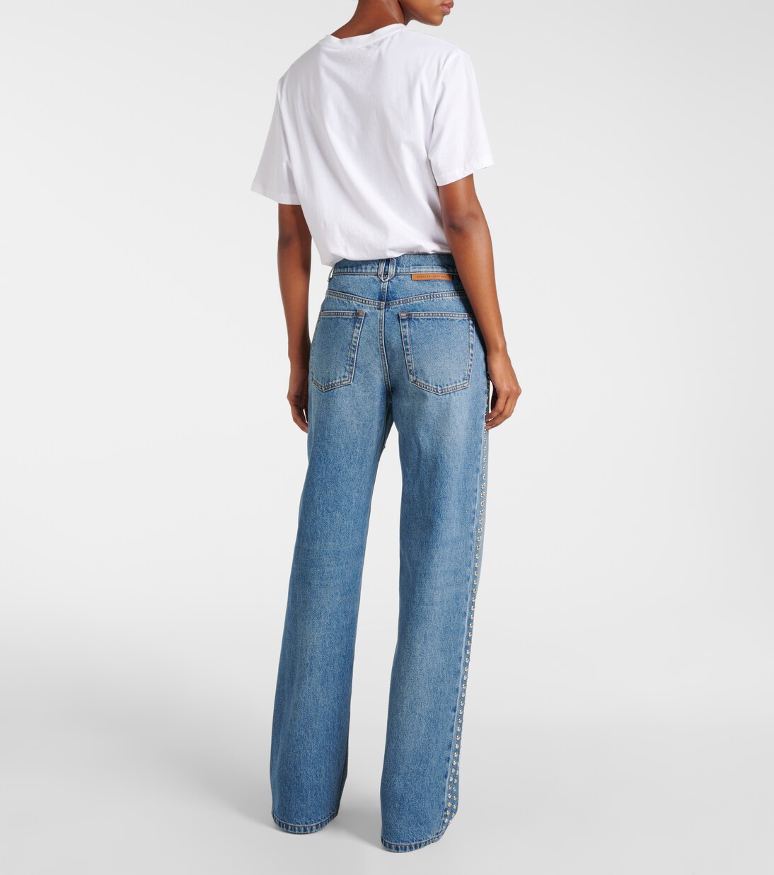 Stella McCartney Girls Wide Leg Jeans in Blue