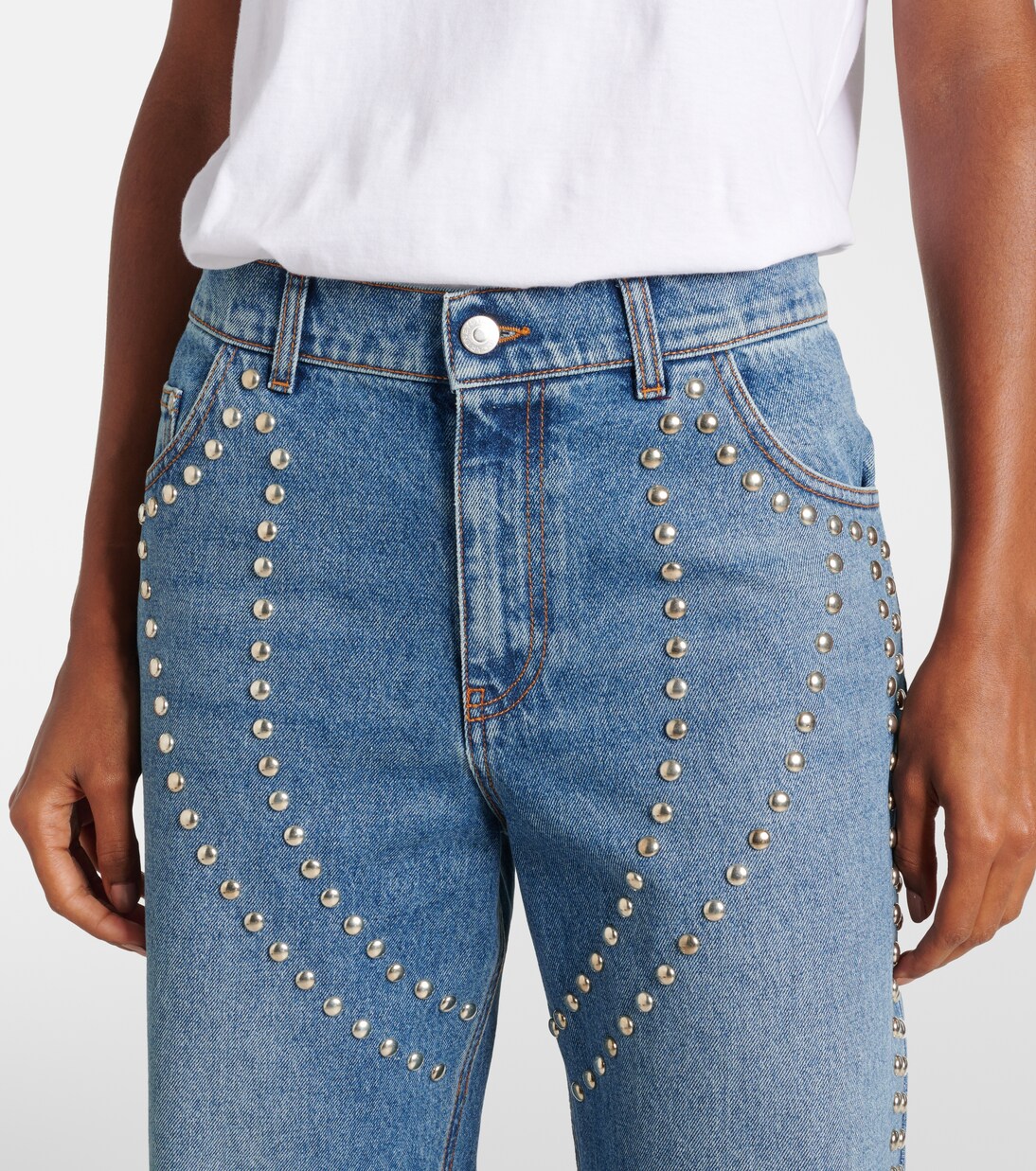 Stella McCartney Star-Print Slim Boyfriend Jeans – evaChic