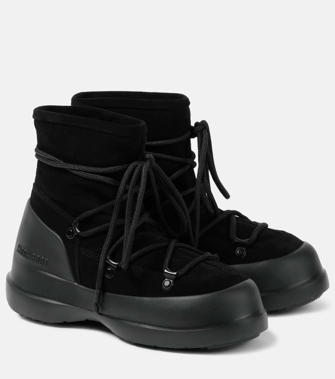 Luna Low suede snow boots in black Moon Boot Mytheresa