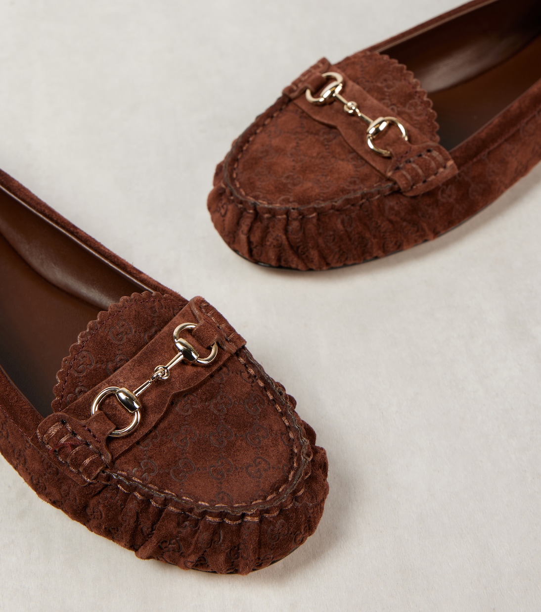 GG Horsebit suede ballet flats | Gucci