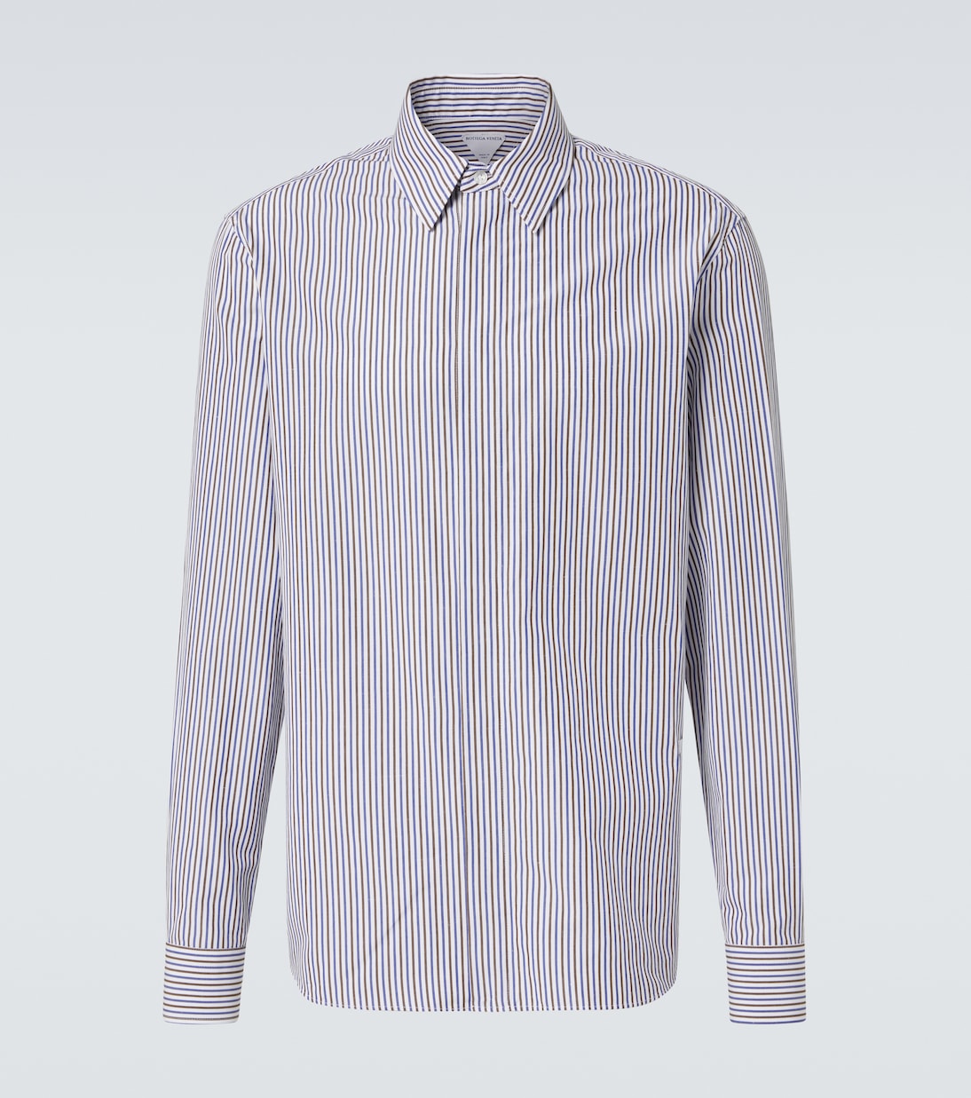 Camicia in cotone e lino a righe | Bottega Veneta