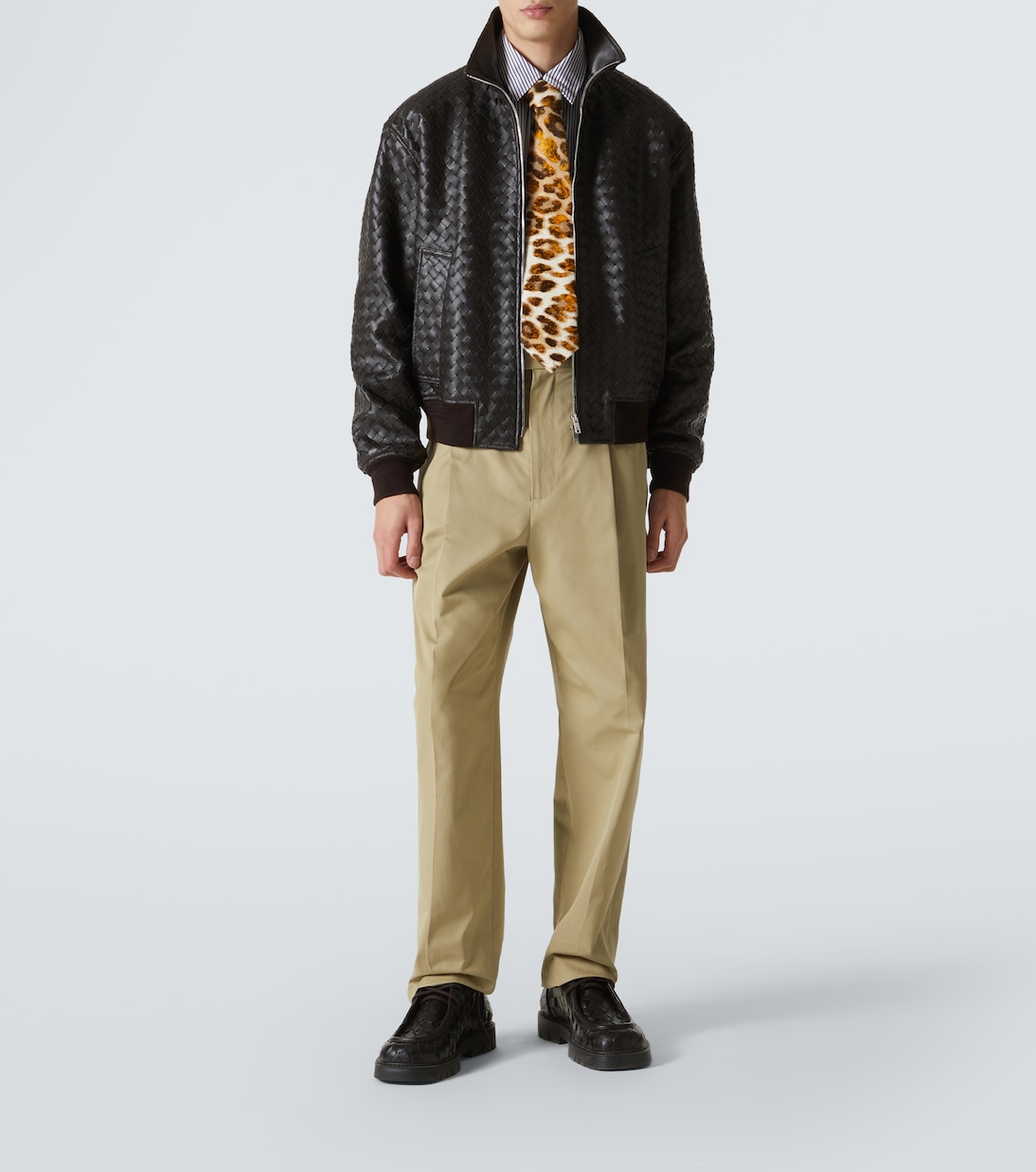 Camicia in cotone e lino a righe | Bottega Veneta