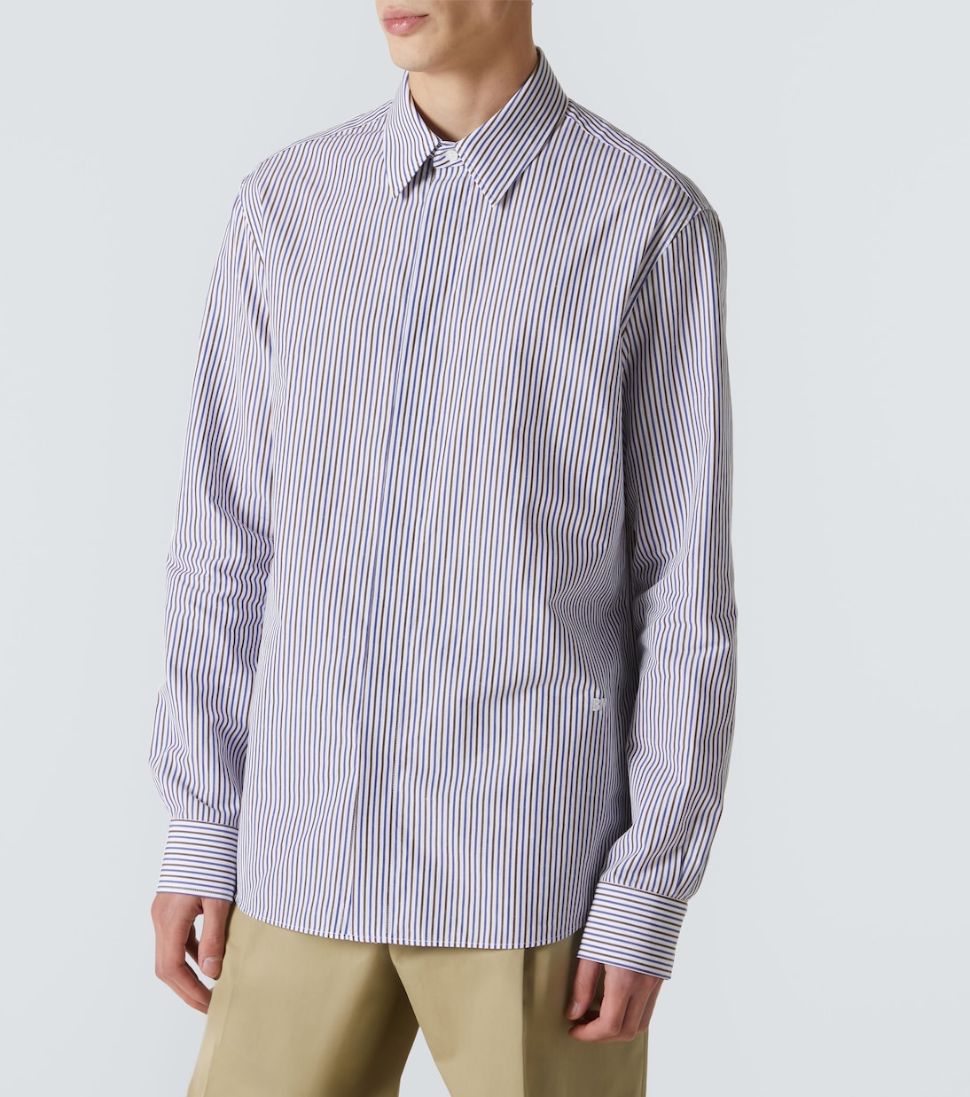 Camicia in cotone e lino a righe | Bottega Veneta