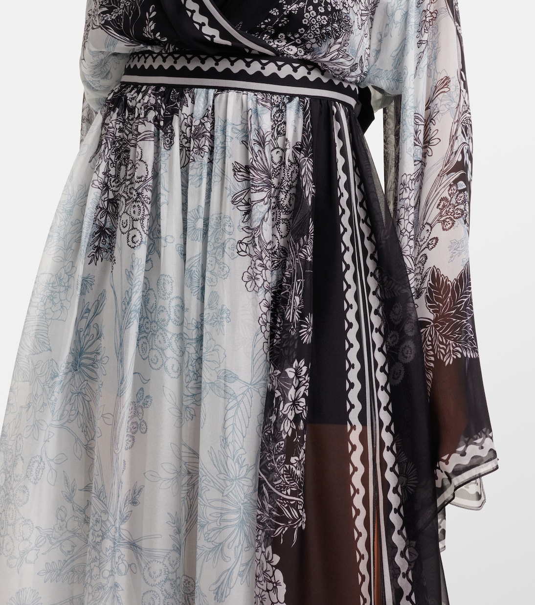 Gonna lunga in chiffon di seta con stampa | Elie Saab