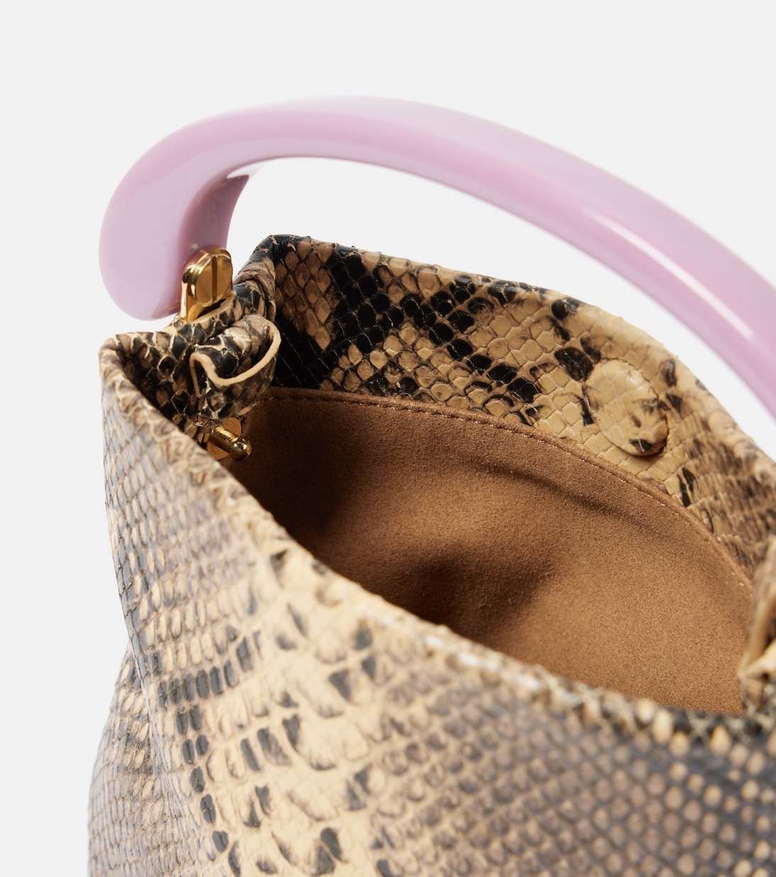 Small snake-effect leather tote bag | Dries Van Noten