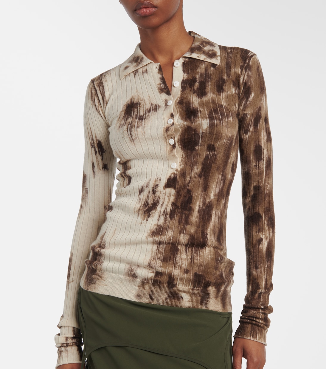Polo de cachemir y seda estampado | The Attico