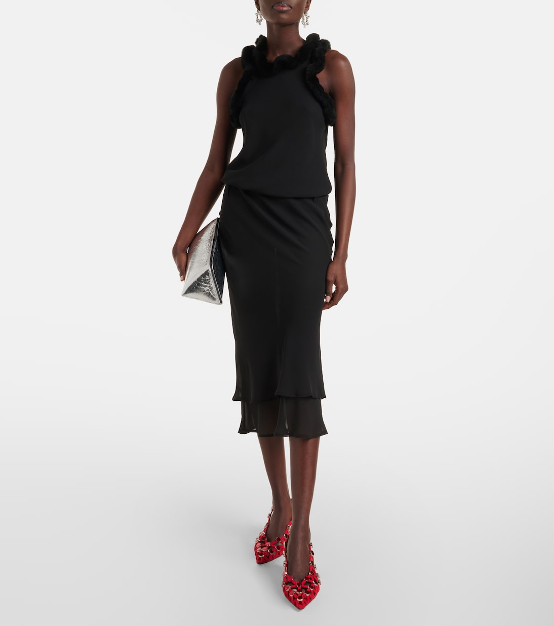 Midikleid mit Faux Fur | The Attico