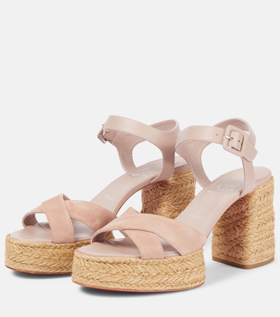 Scarpe espadrillas Calakala 70 in pelle e suede, design esclusivo Christian Louboutin per giovani trendy