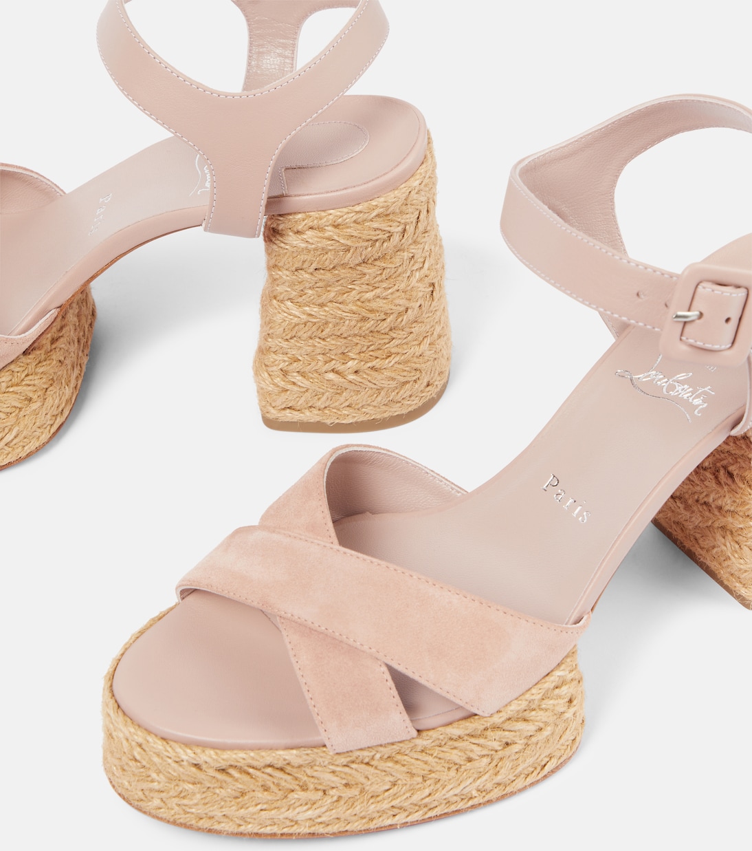 Scarpe espadrillas Calakala 70 in pelle e suede, design esclusivo Christian Louboutin per giovani trendy