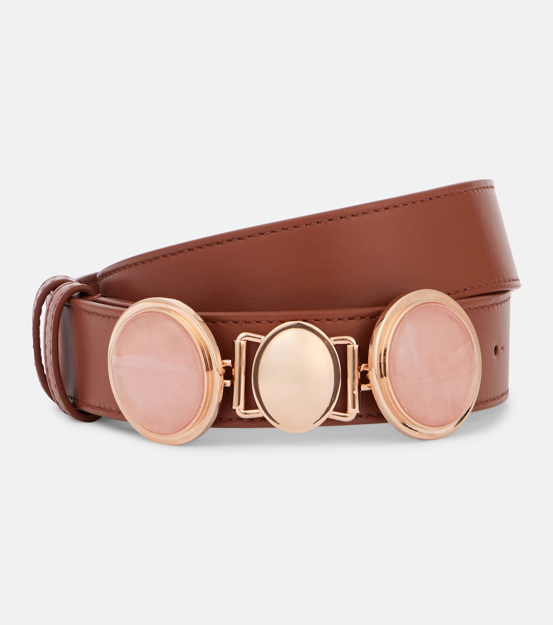 حزام للخصر من الجلد مع تزيين Grange Rose Quartz | Gabriela Hearst